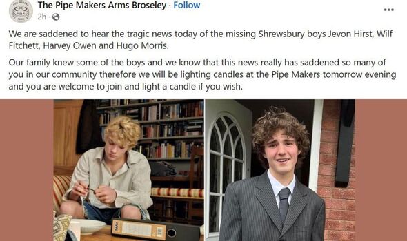 A touching post from a Shrewsbury pub invited people to light a candle
