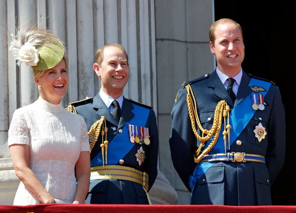 Duchess Sophie and Edward on balcony with William
