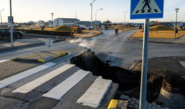 Large cracks emerged in the streets of Grindavik