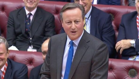 Lord Cameron speaking in the Lords this afternoon