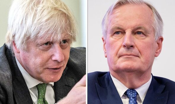 Michel Barnier and former PM Boris Johnson